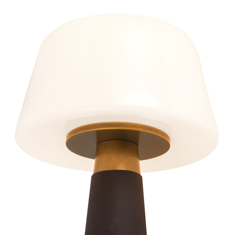 Kuzco Clemence 11" Brown Dimmable LED Table, Espresso Vegan Leather