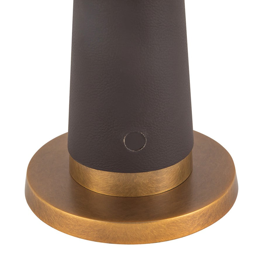 Kuzco Clemence 11" Brown Dimmable LED Table, Espresso Vegan Leather