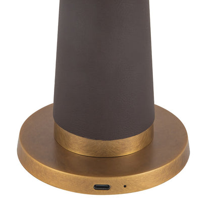Kuzco Clemence 11" Brown Dimmable LED Table, Espresso Vegan Leather