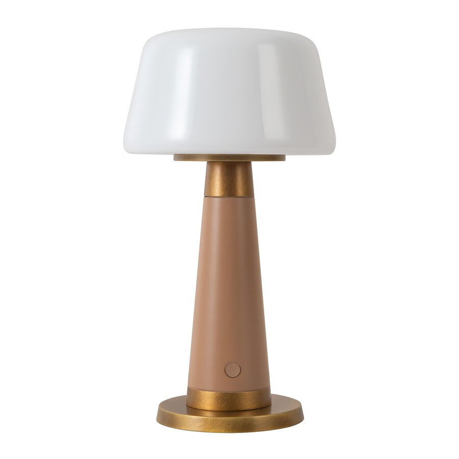 Kuzco Clemence 11" Red Dimmable LED Table Lamp, Peach
