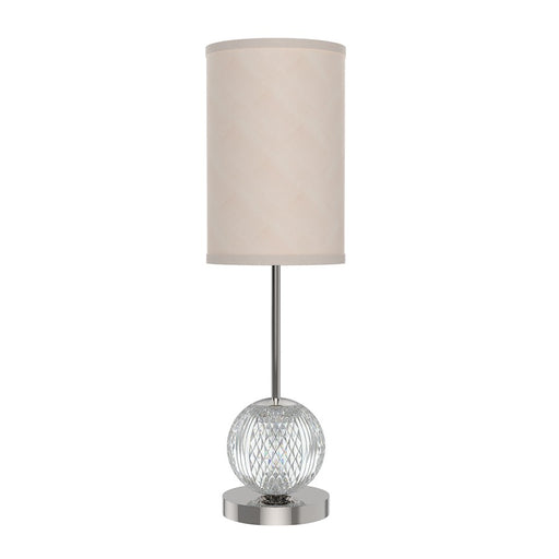 Alora Marni 21" LED Table Lamp, Nickel/White Linen/Clear Carved - TL321201PNWL