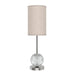 Alora Marni 21" LED Table Lamp, Nickel/White Linen/Clear Carved - TL321201PNWL