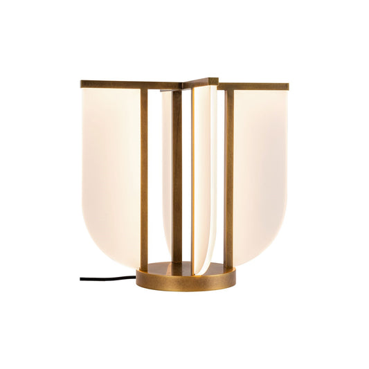 Kuzco Anders 15in 1-Light Table Lamp | Art Deco Vintage Brass and Acrylic Light Guide | Bedside & Living Room Accent | Model TL336815VB