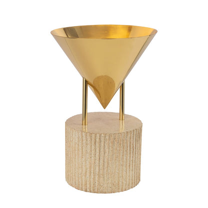 Kuzco Versus 15" Brass Table Lamp, Patina Brass