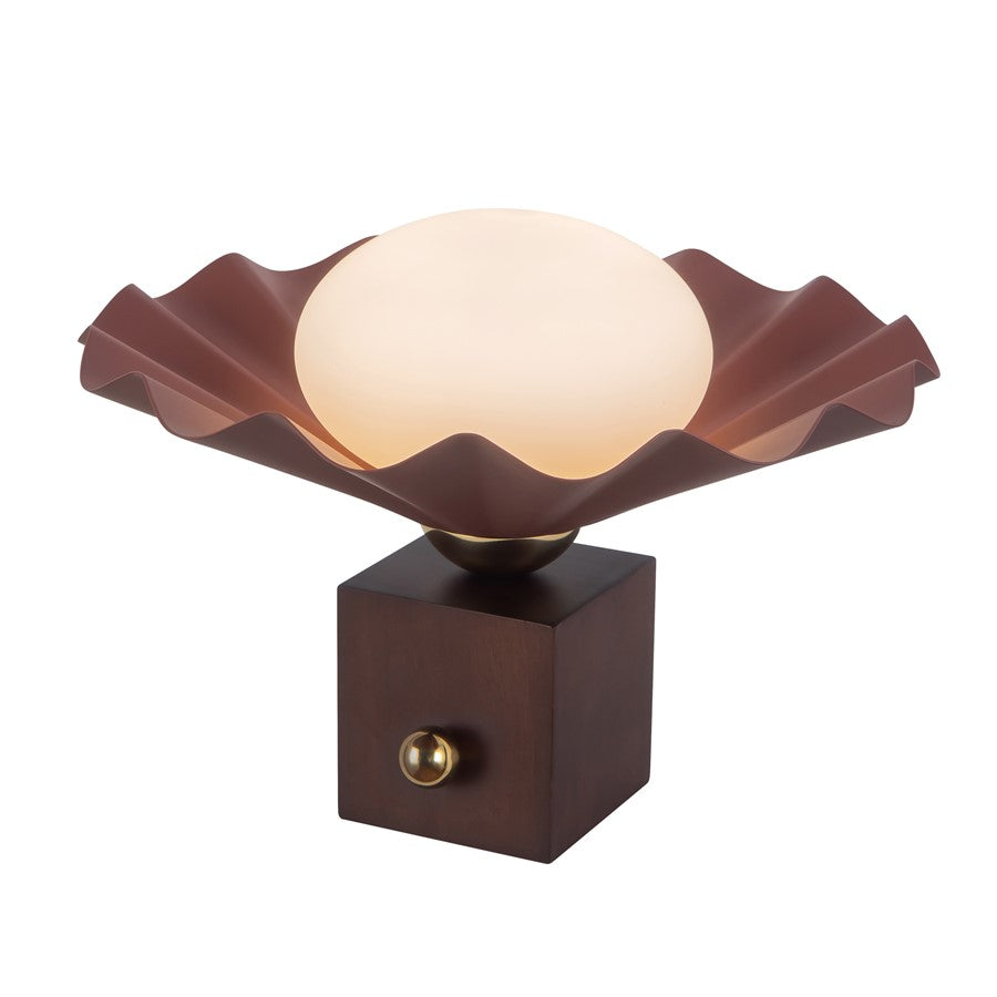 Kuzco Furrow 9" Red Table Lamp, Burgundy