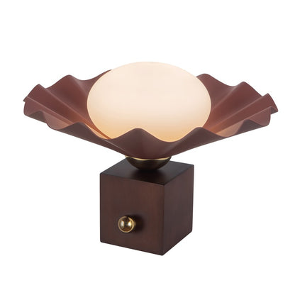 Kuzco Furrow 9" Red Table Lamp, Burgundy