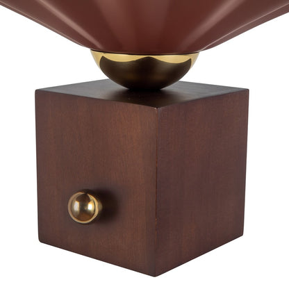 Kuzco Furrow 9" Red Table Lamp, Burgundy
