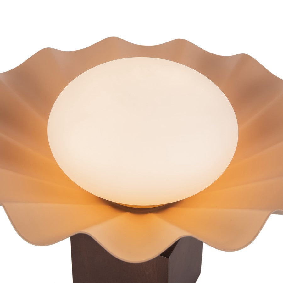 Kuzco Furrow 9" Red Table Lamp, Peach