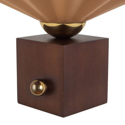 Kuzco Furrow 9" Red Table Lamp, Peach