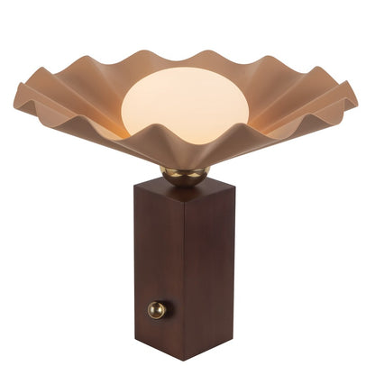 Kuzco Furrow 14" Red Table Lamp, Peach