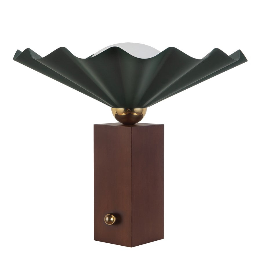 Kuzco Furrow 14" Green Table Lamp, Pine Green