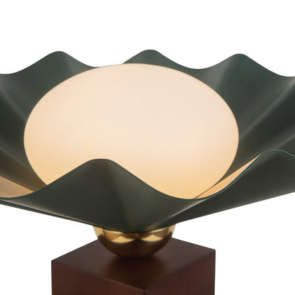 Kuzco Furrow 14" Green Table Lamp, Pine Green