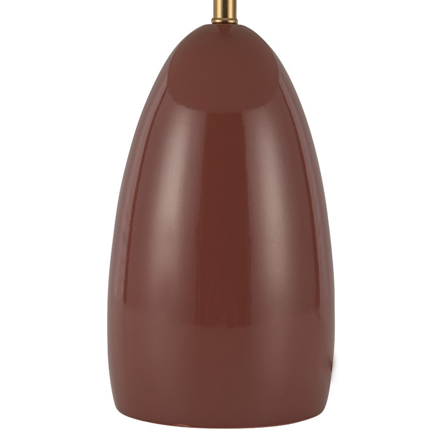 Kuzco Poppy 12" LED Table Lamp, Burgundy/Steel Shade
