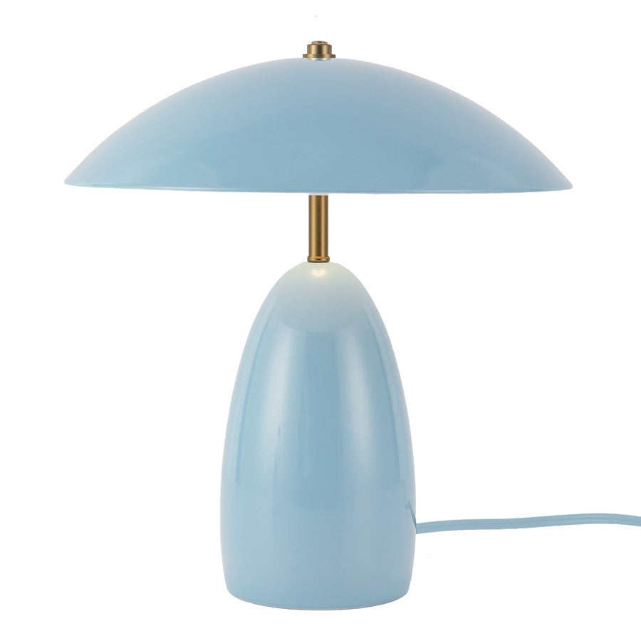 Kuzco Poppy 12" LED Table Lamp, Cerulean/Steel Shade - TL437012CER