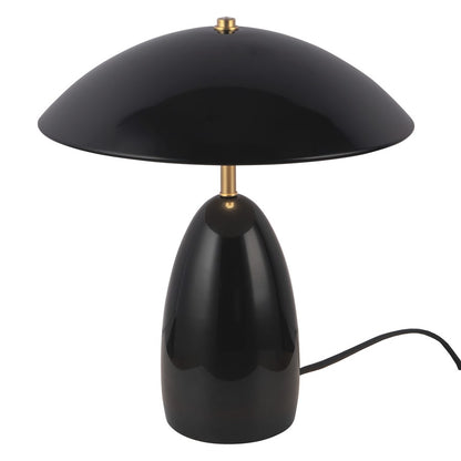 Kuzco Poppy 12" Black Dimmable LED Table Lamp, Glossy Black
