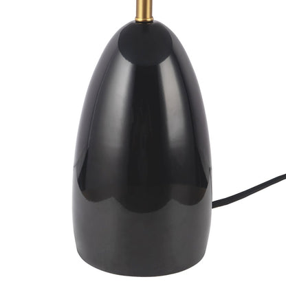 Kuzco Poppy 12" Black Dimmable LED Table Lamp, Glossy Black
