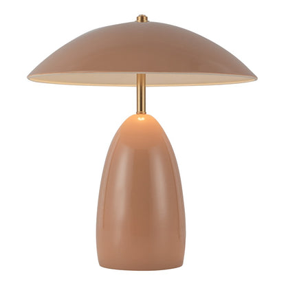 Kuzco Poppy 12" LED Table Lamp, Peach/Steel Shade