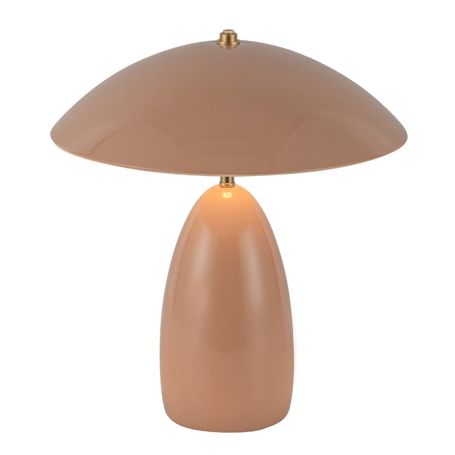 Kuzco Poppy 12" LED Table Lamp, Peach/Steel Shade