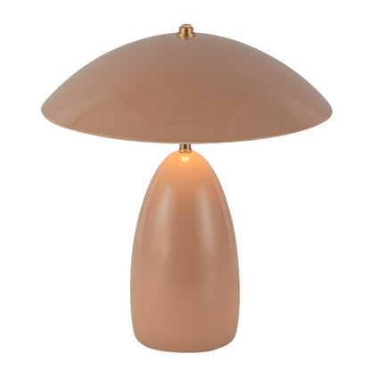 Kuzco Poppy 12" LED Table Lamp, Peach/Steel Shade