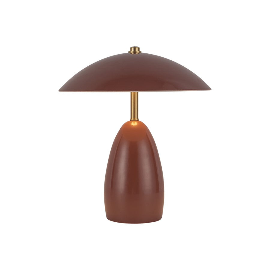 Kuzco Poppy 9" LED Table Lamp, Burgundy/Steel Shade - TL437409BGD