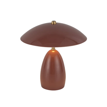 Kuzco Poppy 9" LED Table Lamp, Burgundy/Steel Shade