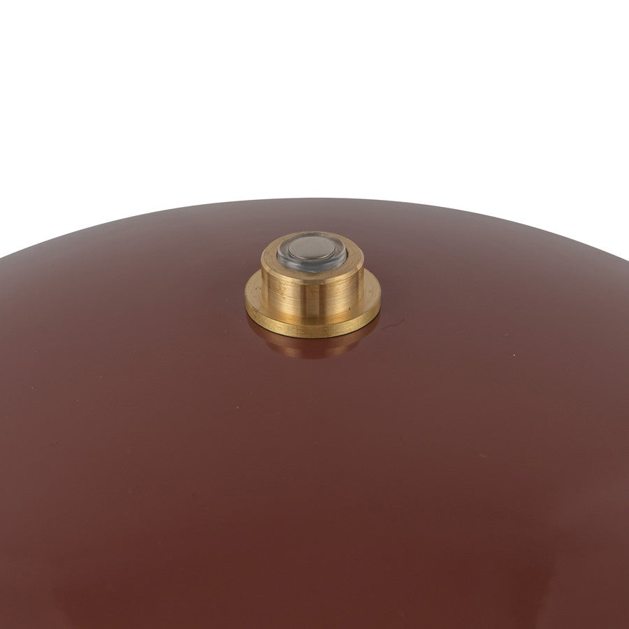 Kuzco Poppy 9" LED Table Lamp, Burgundy/Steel Shade