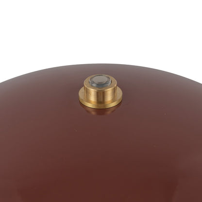 Kuzco Poppy 9" LED Table Lamp, Burgundy/Steel Shade