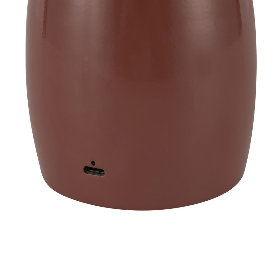 Kuzco Poppy 9" LED Table Lamp, Burgundy/Steel Shade