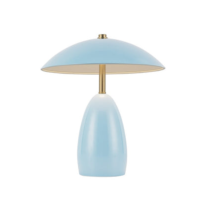 Kuzco Poppy 9" LED Table Lamp, Cerulean/Steel Shade
