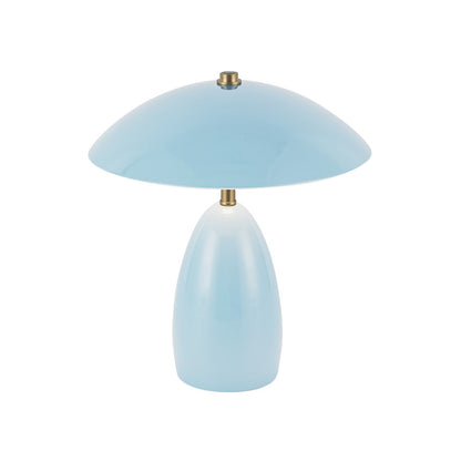 Kuzco Poppy 9" LED Table Lamp, Cerulean/Steel Shade