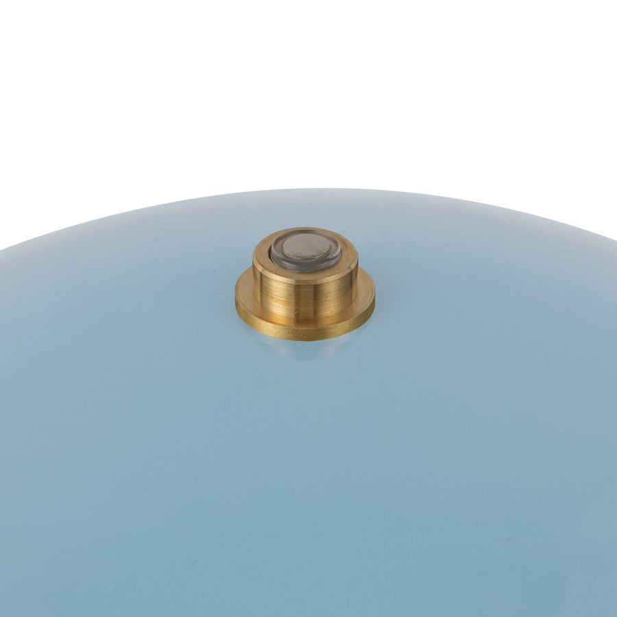 Kuzco Poppy 9" LED Table Lamp, Cerulean/Steel Shade