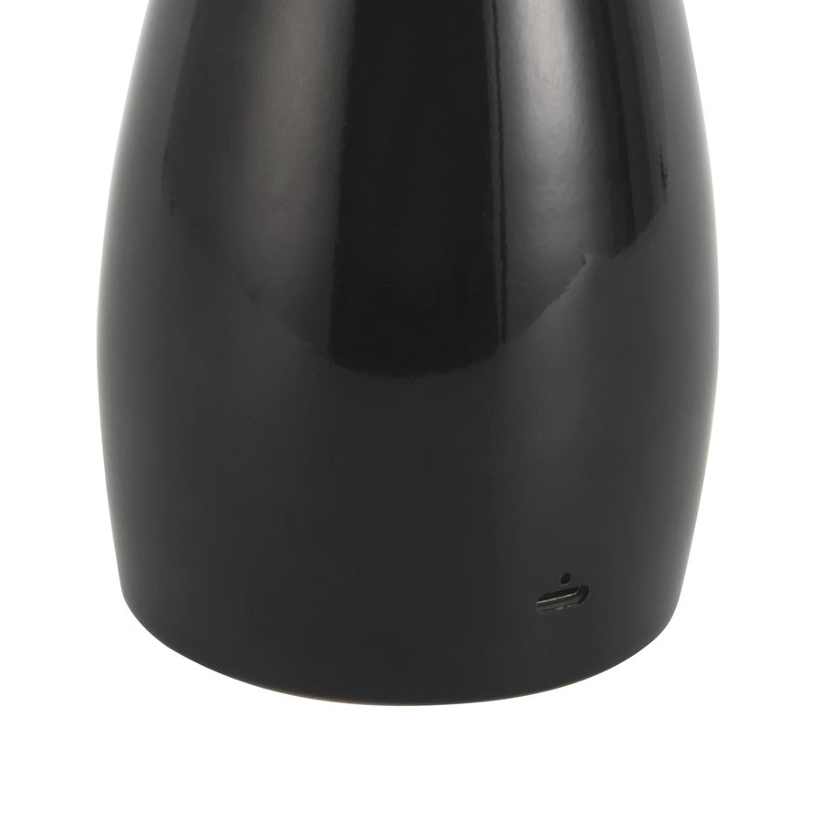 Kuzco Poppy 9" Black Dimmable LED Table Lamp, Glossy Black