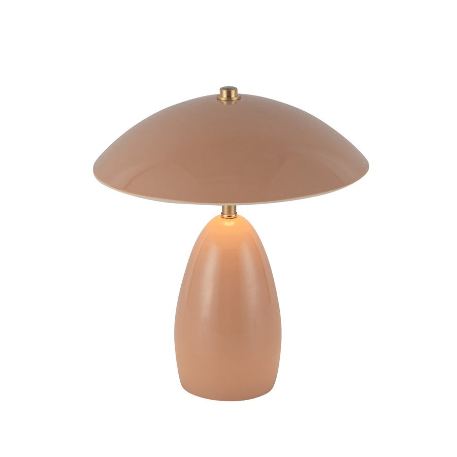 Kuzco Poppy 9" LED Table Lamp, Peach/Steel Shade