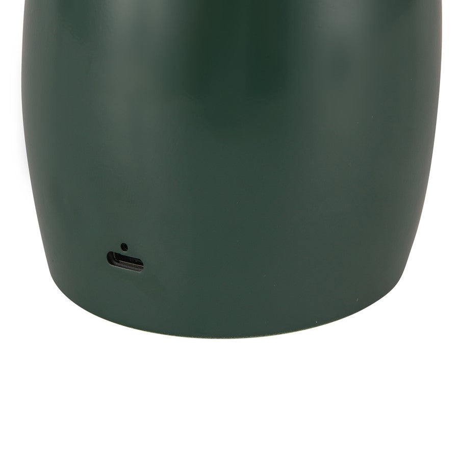 Kuzco Poppy 9" LED Table Lamp, Pine Green/Steel Shade