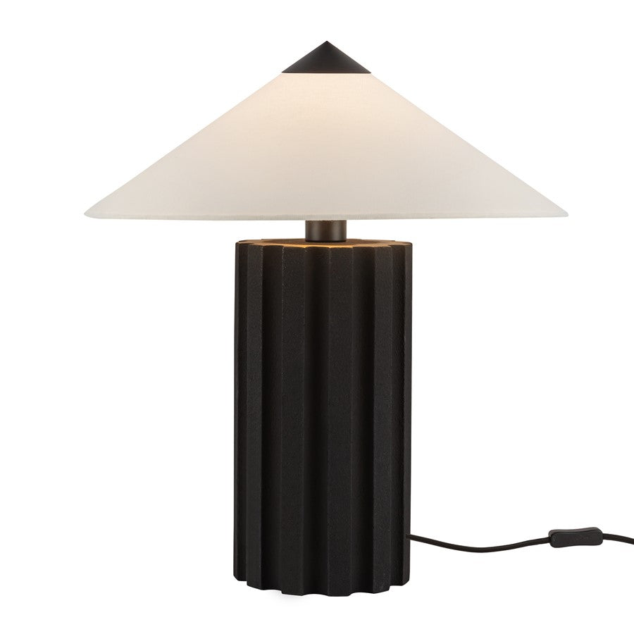 Kuzco Ono 20" Socket Table Lamp, Matte Black/White Cotton Shade - TL441020MB