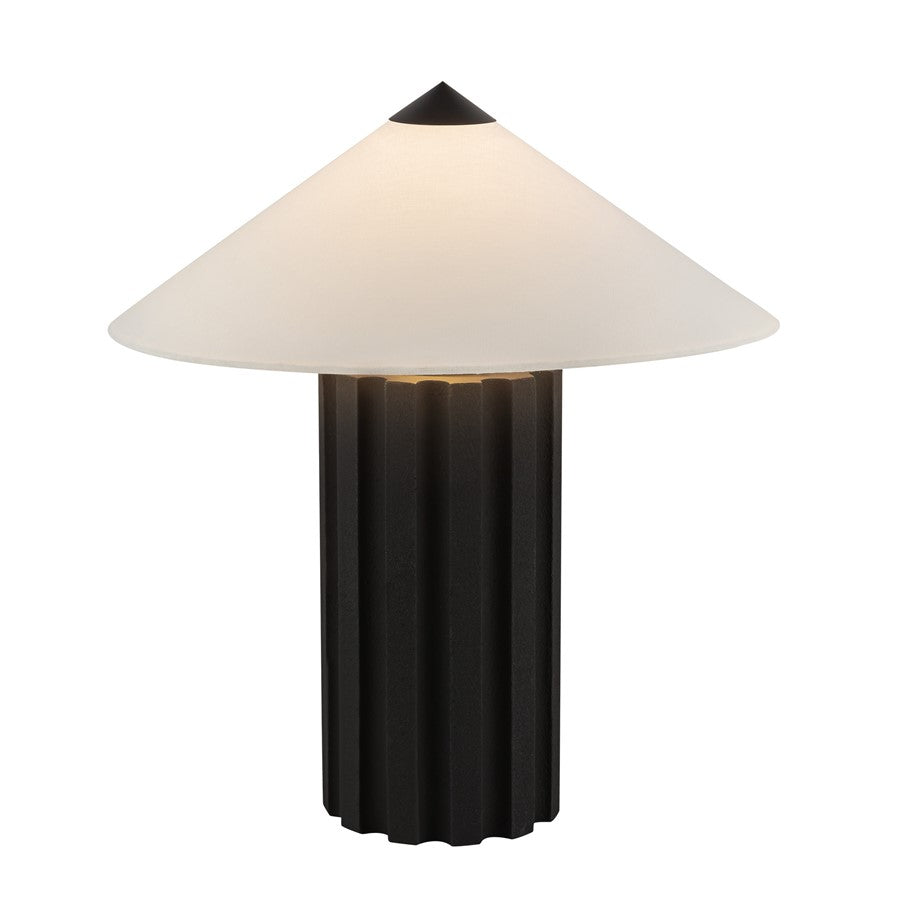 Kuzco Ono 20" Socket Table Lamp, Matte Black/White Cotton Shade