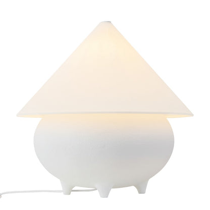 Kuzco Rowan 17" Wht Table Lamp, Antique Wht/White Linen - TL453017AWWL