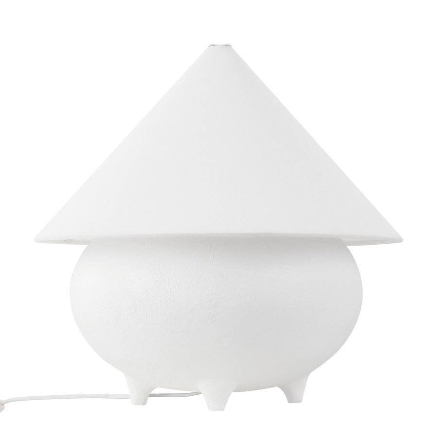 Kuzco Rowan 17" Wht Table Lamp, Antique Wht/White Linen
