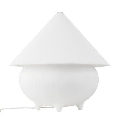 Kuzco Rowan 17" Wht Table Lamp, Antique Wht/White Linen