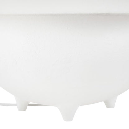 Kuzco Rowan 17" Wht Table Lamp, Antique Wht/White Linen