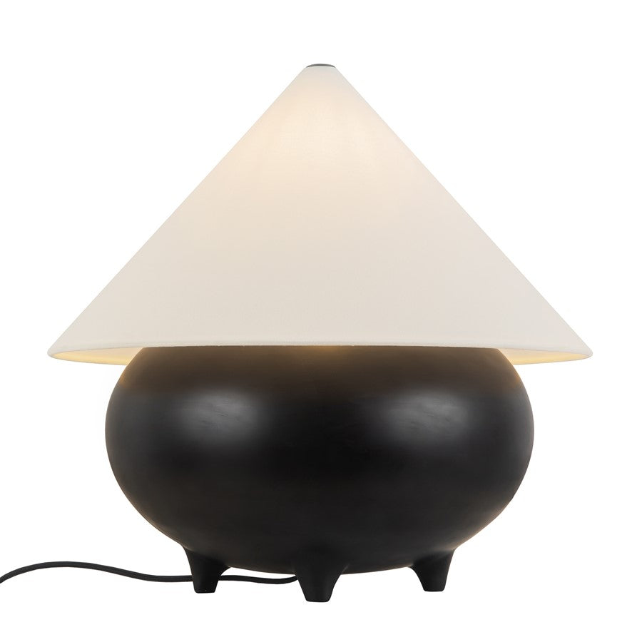 Kuzco Rowan 17" Blk Table Lamp, Matte Black/White Linen - TL453017MBWL