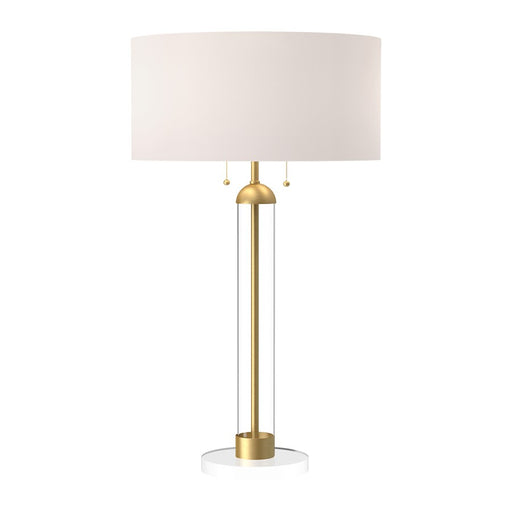 Alora Mood Sasha 2 Light 18" Table Lamp, Gold/White Linen/Clear - TL567218BGWL