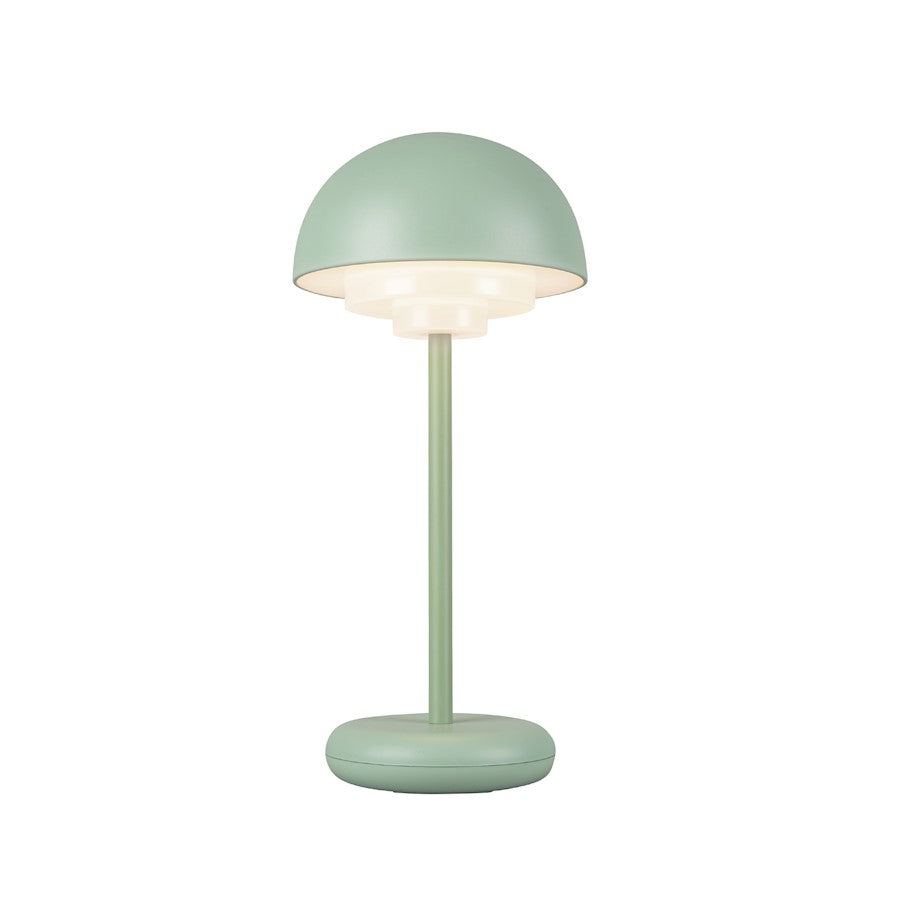 Kuzco Hinata 12in Table Lamp | Mid-Century Sage Green Steel and Acrylic | Bedroom & Living Room Accent | Model TL63812-GN