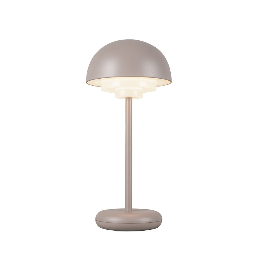 Kuzco Hinata 12in Rechargeable Table Lamp | Moonstone Gray Steel and Acrylic | Bedroom & Living Room Accent | 150lm, 2700K, 90CRI | Model TL63812-MN