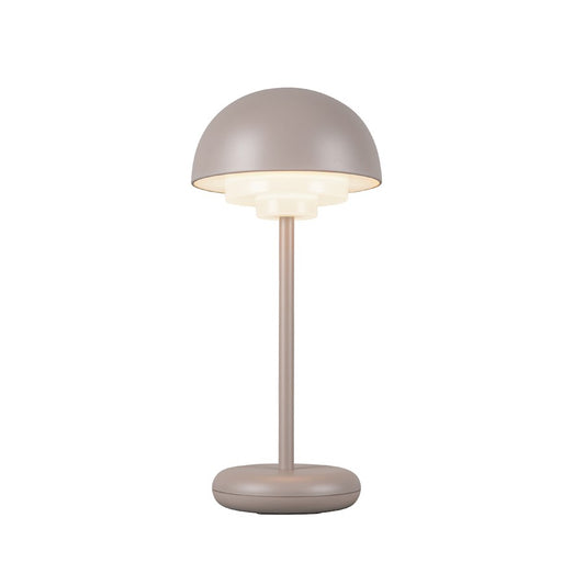 Kuzco Hinata 12in Rechargeable Table Lamp | Moonstone Gray Steel and Acrylic | Bedroom & Living Room Accent | 150lm, 2700K, 90CRI | Model TL63812-MN