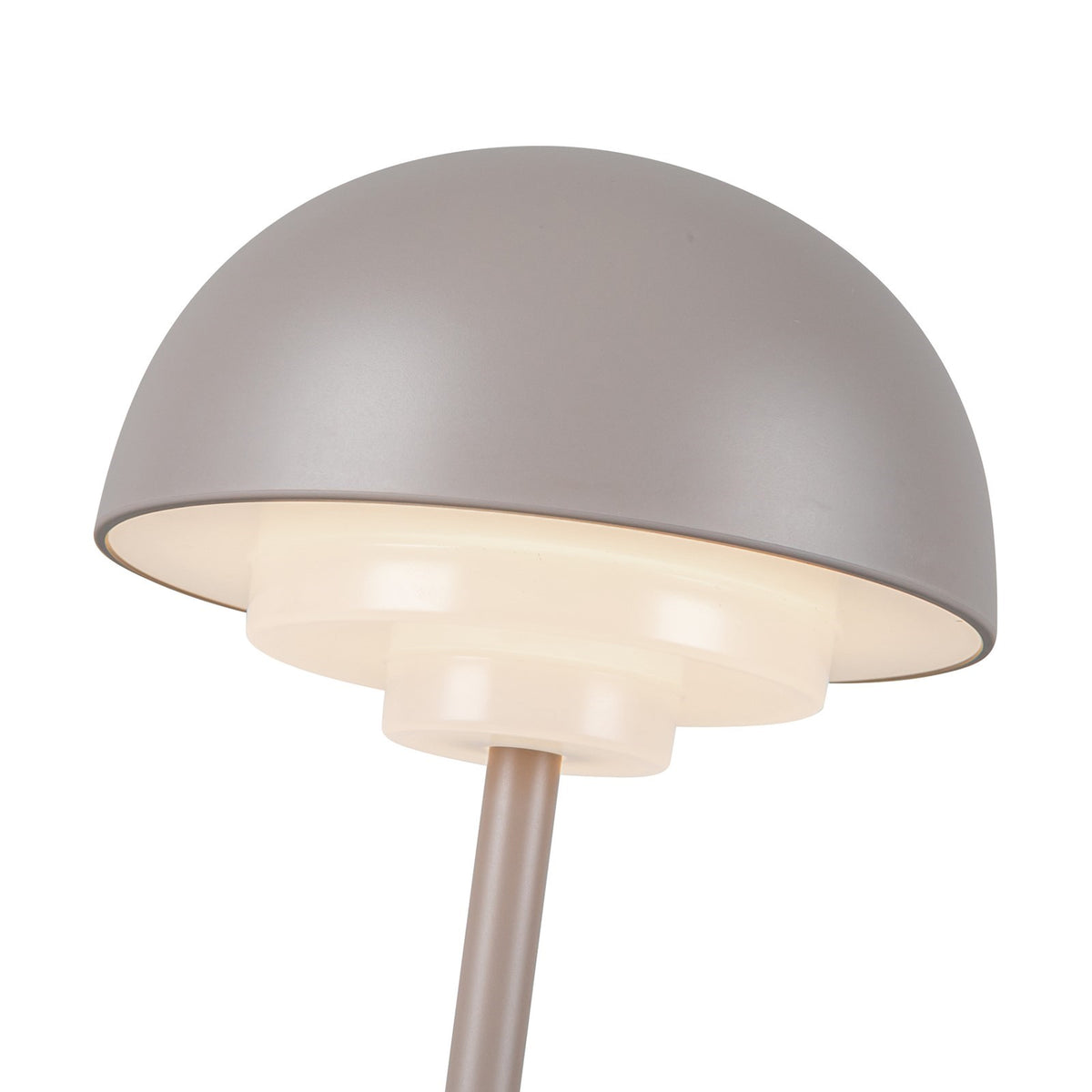 Kuzco Hinata 12in Rechargeable Table Lamp | Moonstone Gray Steel and Acrylic | Bedroom & Living Room Accent | 150lm, 2700K, 90CRI | Model TL63812-MN