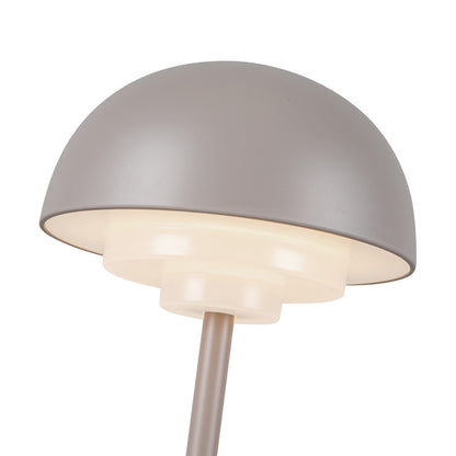 Kuzco Hinata 12in Rechargeable Table Lamp | Moonstone Gray Steel and Acrylic | Bedroom & Living Room Accent | 150lm, 2700K, 90CRI | Model TL63812-MN