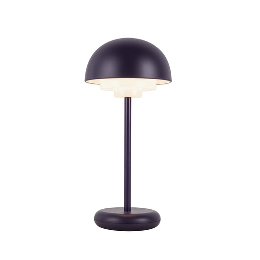 Kuzco Hinata 12in Table Lamp | Mid-Century Navy Blue Steel and Acrylic Shade | Bedroom & Living Room Accent | 150lm 2700K Touch Dim | Model TL63812-NV