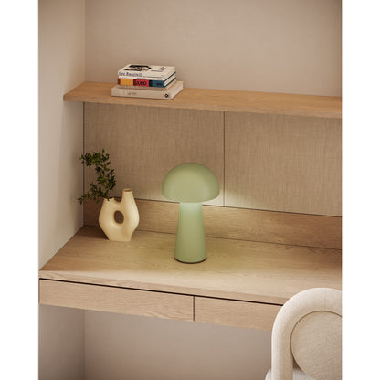 Kuzco Asher 8in Table Lamp | Mid-Century Modern Sage Green Steel and Acrylic | Bedroom & Living Room Accent | 200lm 2700K 3-Step | Model TL64108-GN