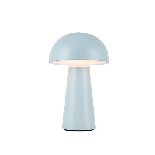 Kuzco Asher 8in Table Lamp | Mid-Century Sky Blue Steel and Polymeric Shade | Bedroom & Living Room Accent | 5.5 x 5.5 x 8.6 in | Model TL64108-SY